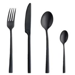 Manille bestikksett 16 deler matt svart