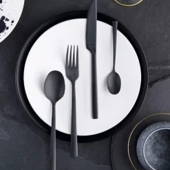Manille bestikksett 16 deler matt svart