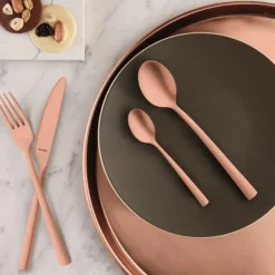 Manille bestikksett 16 deler matt kobber