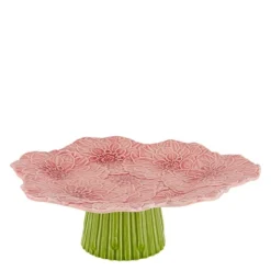 Maria Flor kakefat på stett dahlia rød/grønn