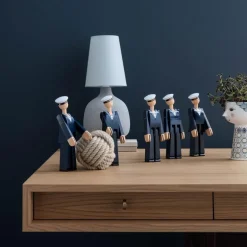 Marine mørk blå/hvit