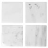 Marmor glassbrikke kvadratisk 10x10 cm 4 stk hvit