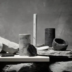 Marmor redskapskrukke 17 cm svart