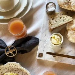 Marmorbrett med håndtak M 40,5x25,5 cm hvit