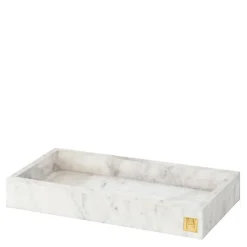 Marmorbrett med kant 30x15 cm hvit