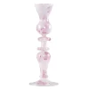 Mary lysestake 25 cm rosa marmor