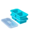Matoppbevaring og lokk silikon 2-cup 2x500 ml 2 stk blå