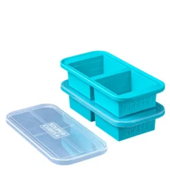 Matoppbevaring og lokk silikon 2-cup 2x500 ml 2 stk blå