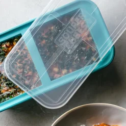 Matoppbevaring og lokk silikon 2-cup 2x500 ml 2 stk blå