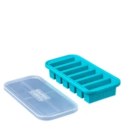 Matoppbevaring og lokk silikon Half-cup 6x125 ml blå