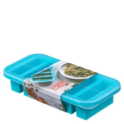 Matoppbevaring og lokk silikon Half-cup 6x125 ml blå