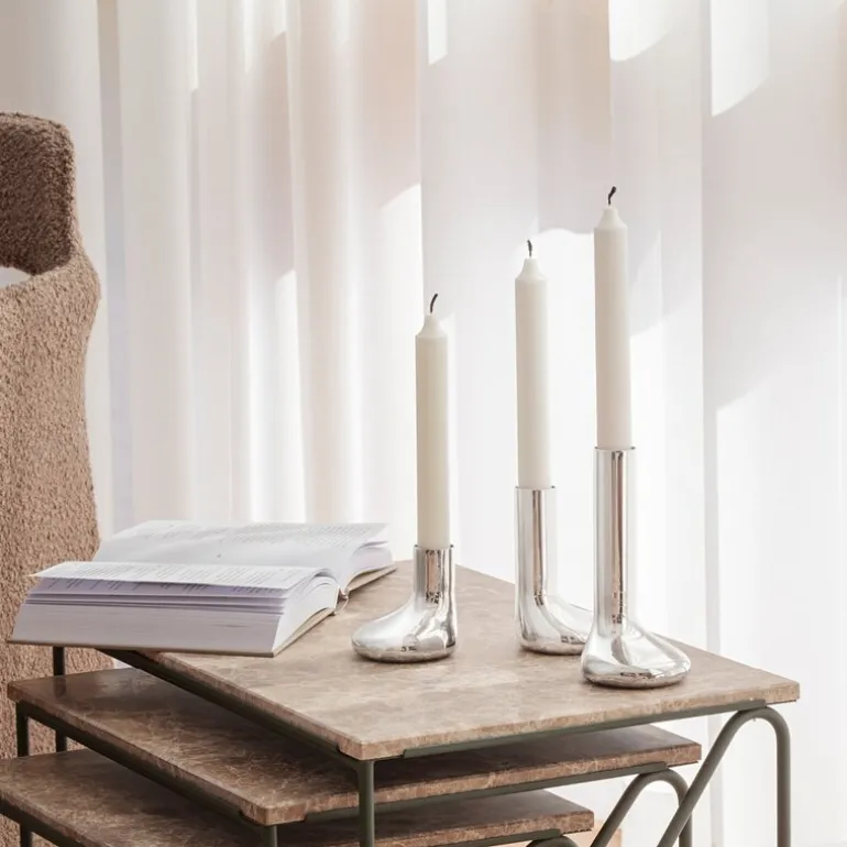 Mellow lysestake 17 cm sølv