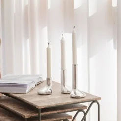 Mellow lysestake 8 cm sølv