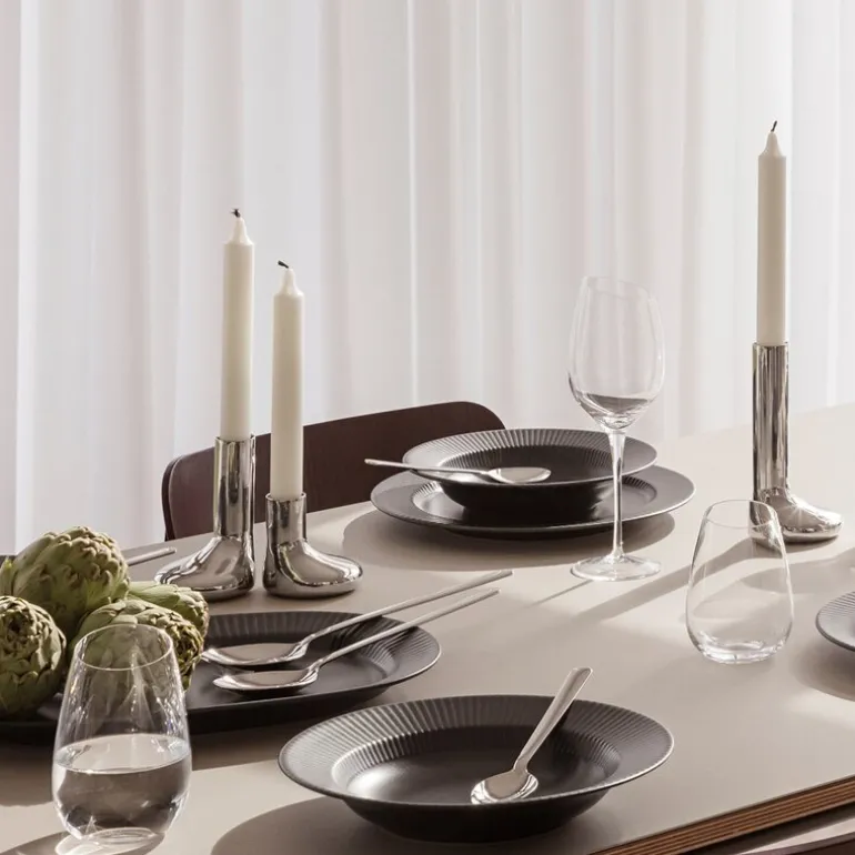 Mellow lysestake sett 3 deler sølv