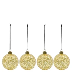 Mente julekuler 8 cm 4 stk gull