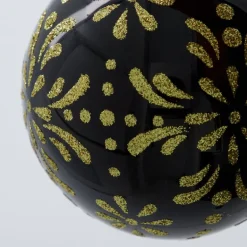 Mente julekuler 8 cm 4 stk svart