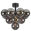 Merlot plafond taklampe 13 lys matt svart/smoke
