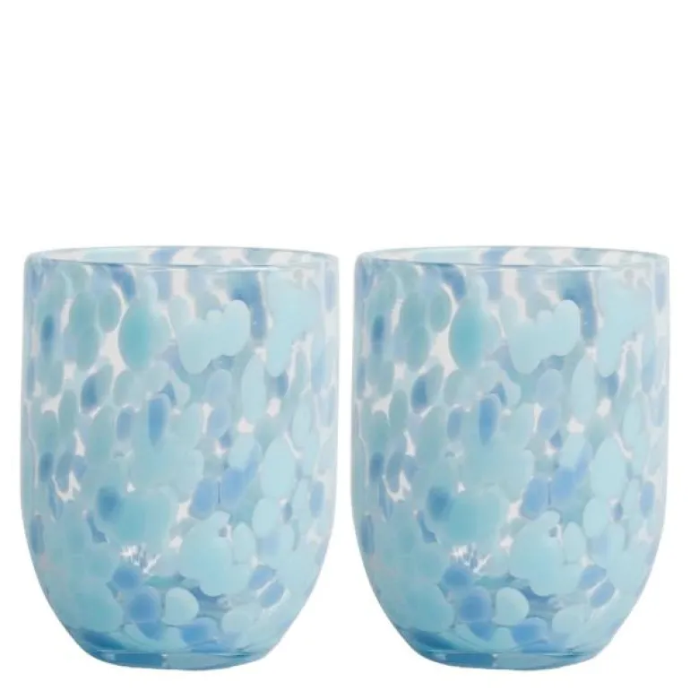 Messy glass 30 cl 2 stk blå
