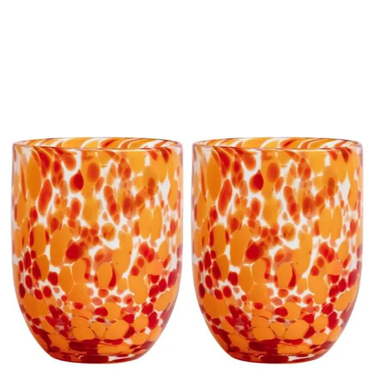 Messy glass 30 cl 2 stk rød/oransje