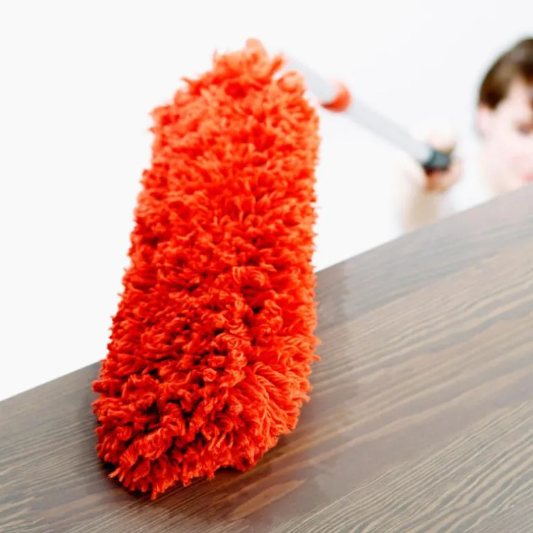 Mikrofiber støvkost m/teleskophåndtak svart