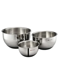 Miksebollesett med lokk 3 stk stål