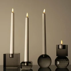 Milano lysestake rund 7x8 cm smoke