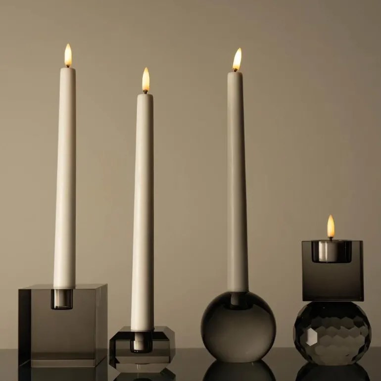 Milano lysestake rund 7x8 cm smoke