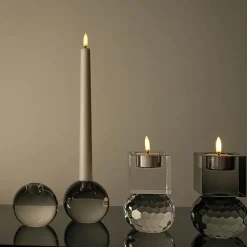 Milano lysestake rund/kvadrat 13x8 cm klar