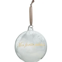 Min første julekule rund julekule gyllen