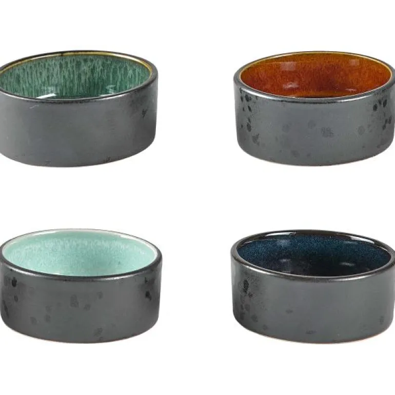 Miniskålsett 4 stk svart/mørk