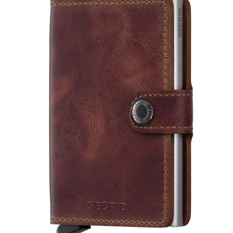 Miniwallet lommebok m/kortholder vintage brun