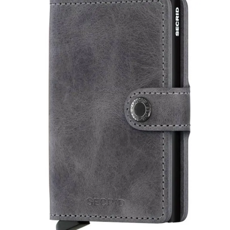 Miniwallet lommebok m/kortholder grå/svart