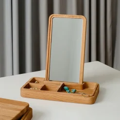 Mirror Box oppbevaringsboks med speil 5,2x32 cm eik