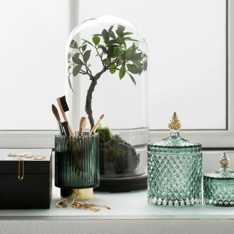 Miya krukke 17,5 cm grønn/lys gull