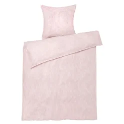 Monochrome Lines sengetøy 140x220 cm rosa/hvit