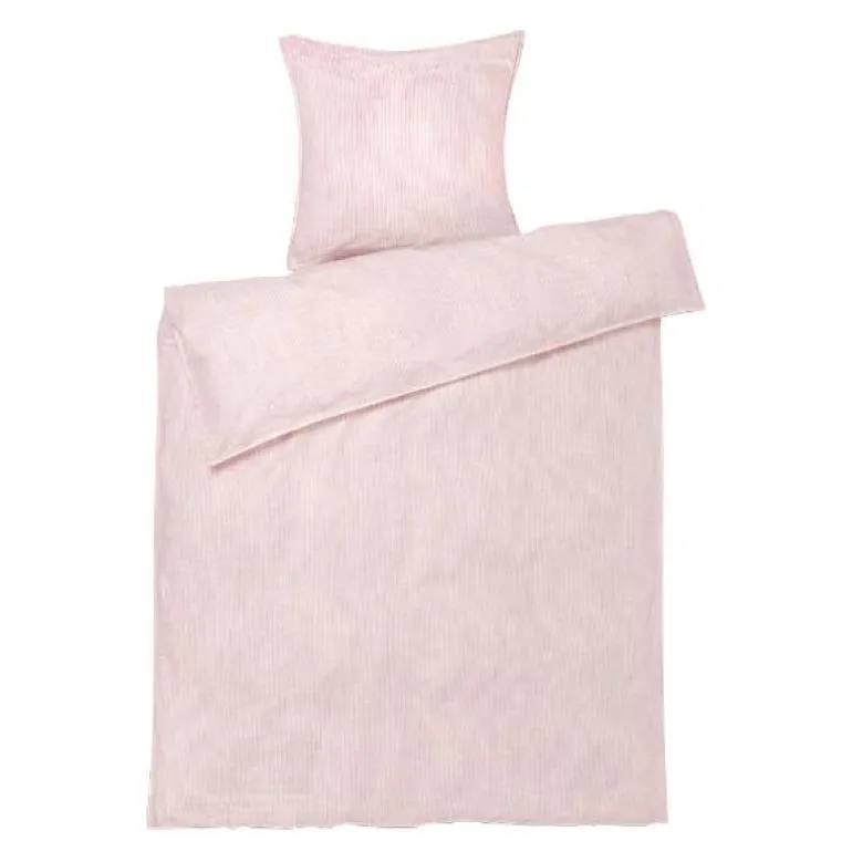 Monochrome Lines sengetøy 140x220 cm rosa/hvit