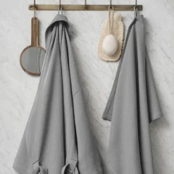 Morgenkåpe waffle onesize grå