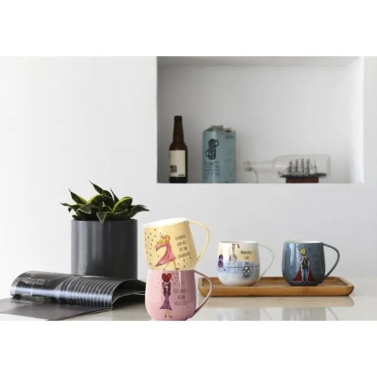 Morning birds krus 40 cl hvit/multi