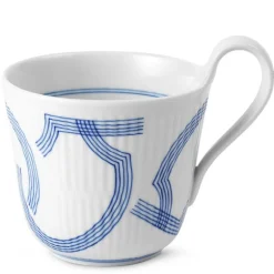 Motif høyhankskopp 33 cl blå/hvit