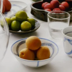 Motif skål 35 cl blå/hvit