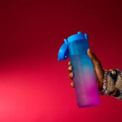 Motiverende drikkeflaske 1L blå/rosa