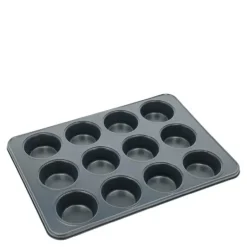 Muffinform 12 stk stål latte