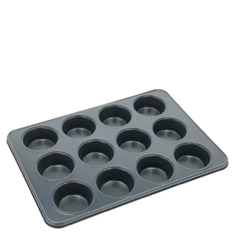 Muffinform 12 stk stål latte