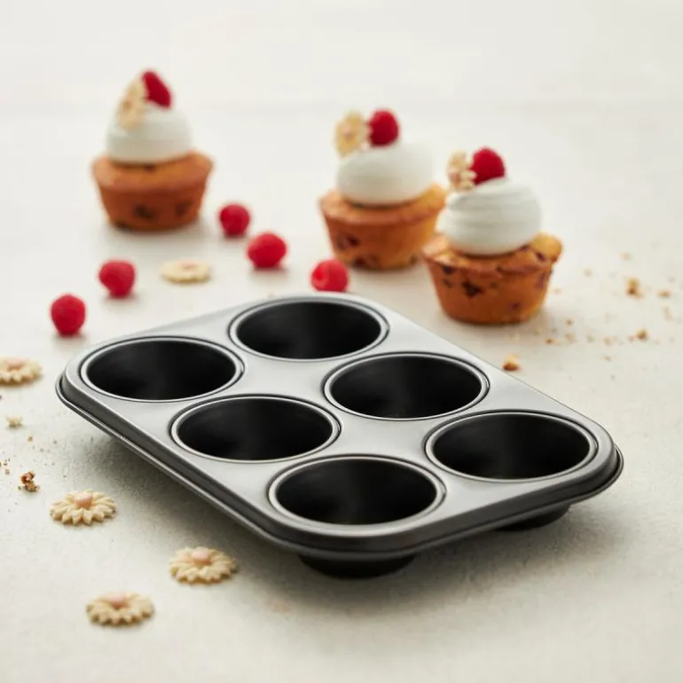 Muffinsform 6 stk 27x18,5x3 cm stål