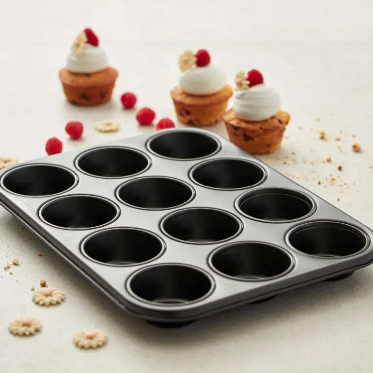 Muffinsform 12 stk 27x36x3 cm stål