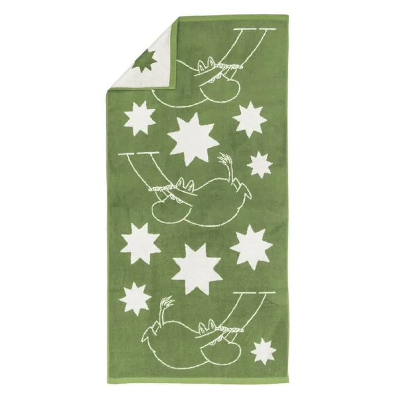 Mummi badehåndkle 70x140 cm stjerner grønn