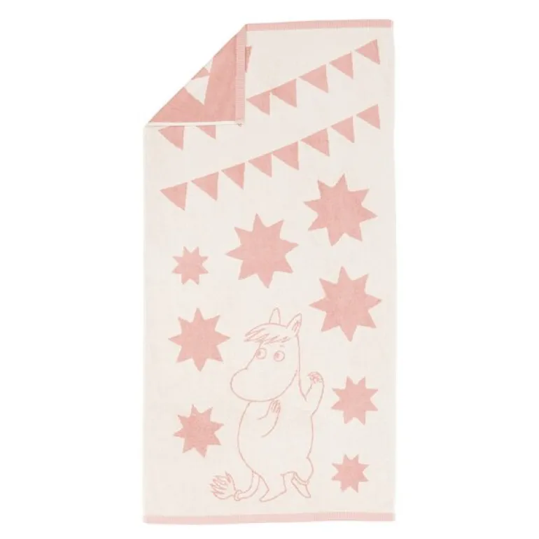 Mummi badehåndkle 70x140 cm stjerner rosa