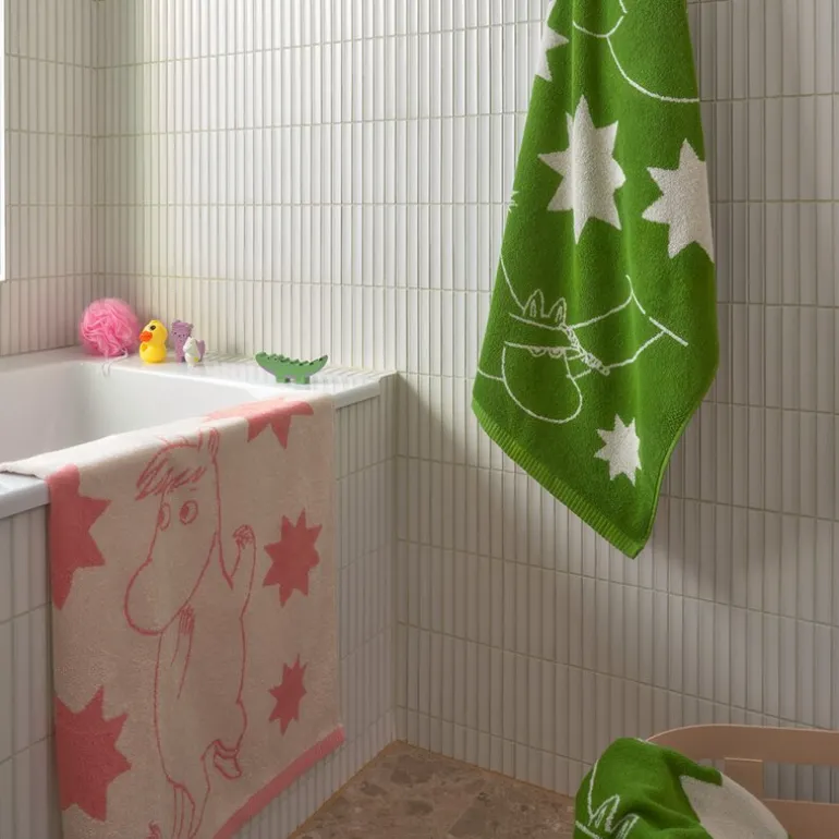 Mummi badehåndkle 70x140 cm stjerner rosa