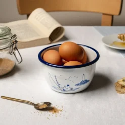 Mummi emalje skål 60 cl sjømenn hvit