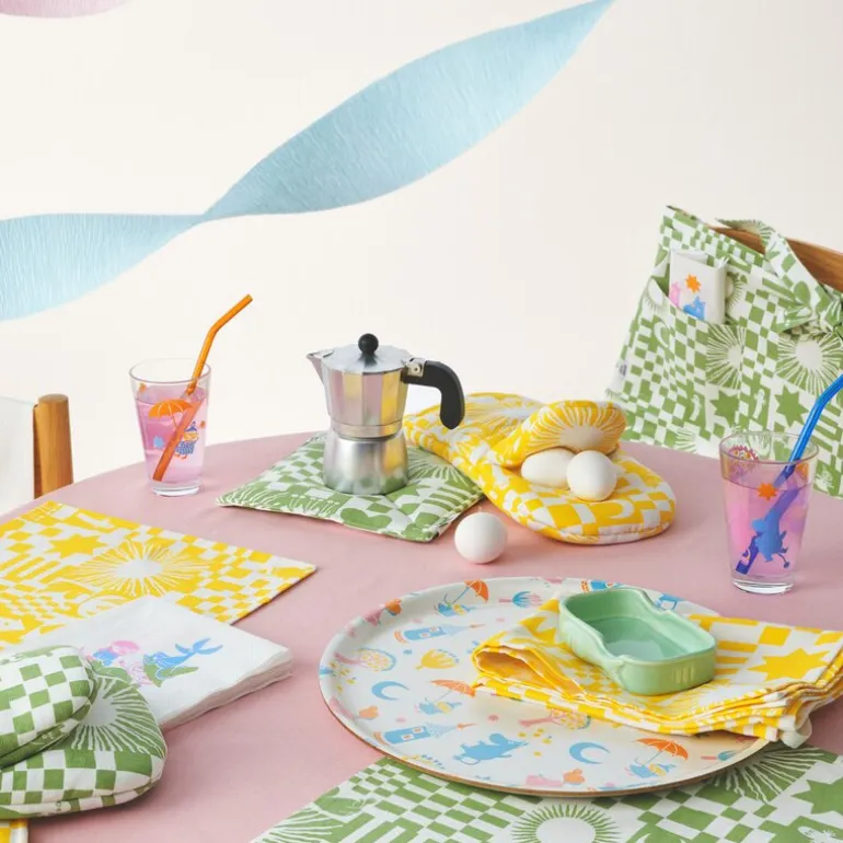 Mummi Fest bordbrikke 31x46 cm gul